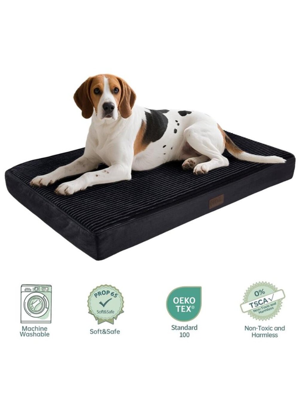 Orthopedic Large Dog Bed 35in Deluxe Pet Bed for Crates Waterproof 35"x22"x3.5"